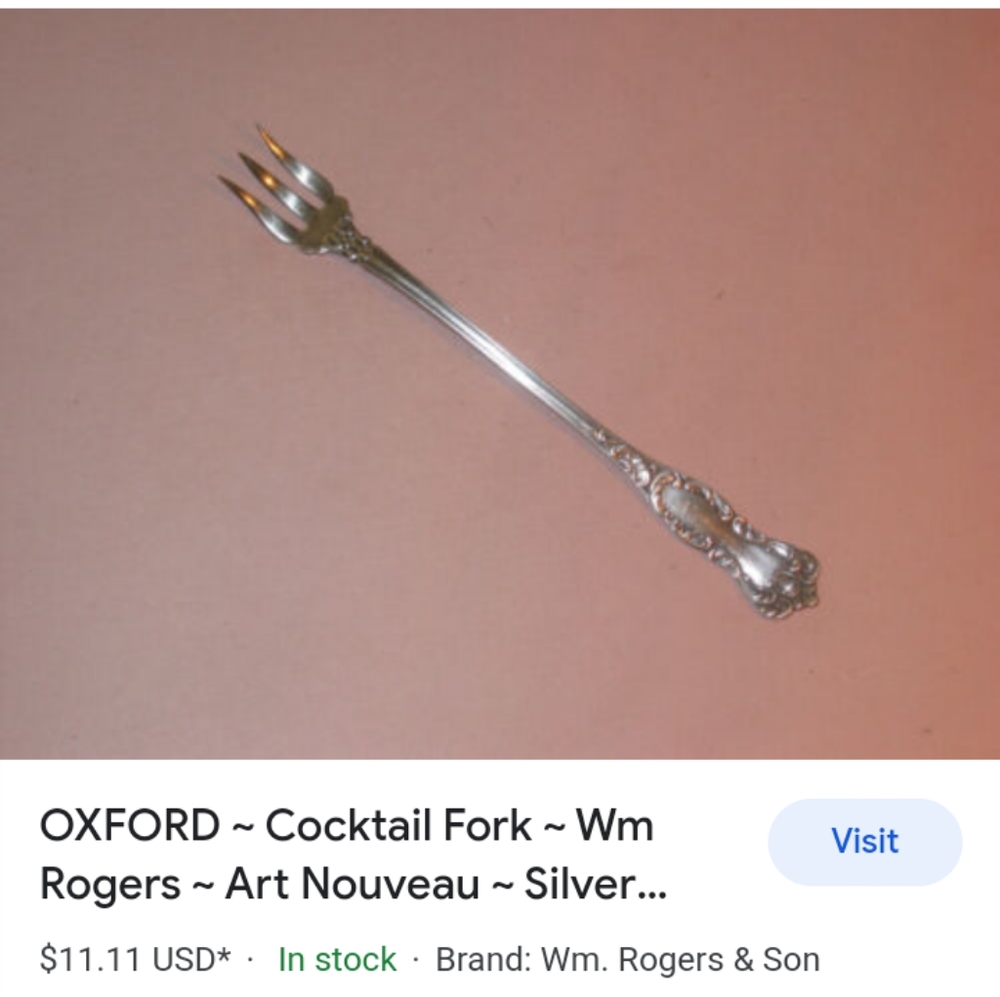 Selling two Roger cocktail forks